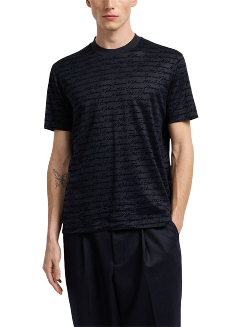 T-shirt con logo flock all over in jersey misto lyocell ASV EMPORIO ARMANI | T-shirt | EM002957 AF10017FB308